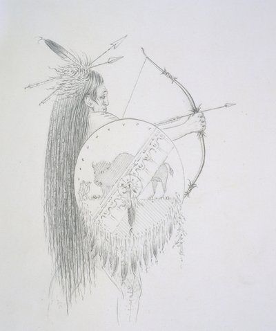 Un-ka-ka Ha-hon-she-kaw (De lange fingernegle) 1852 af George Catlin