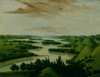 Udsigt fra Floyds grav, 1300 km over St. Louis af George Catlin