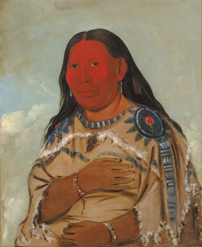 To kragers hustru, 1832. af George Catlin