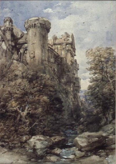 Craigmillar Castle (wc på papir) af George Cattermole
