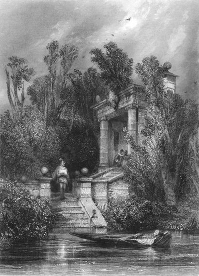 Scene fra Faustus. Margaret møder Faustus i sommerhuset, c1870 af George Cattermole