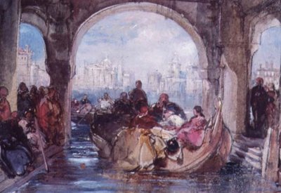 Udsigt i Venedig, 1852 (wc på papir) af George Cattermole