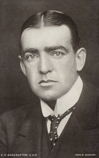 Ernest Shackleton (1874-1922), britisk antarktisk opdagelsesrejsende (s/h-foto) af George Charles Beresford