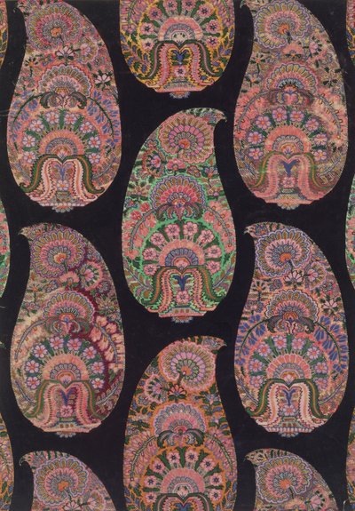 Stofdesign til Paisley sjaler, ca. 1871 af George Charles Haite