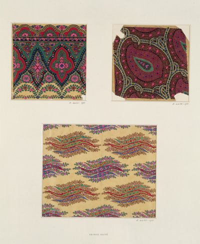 Stofdesign til Paisley sjaler, ca. 1871 af George Charles Haite