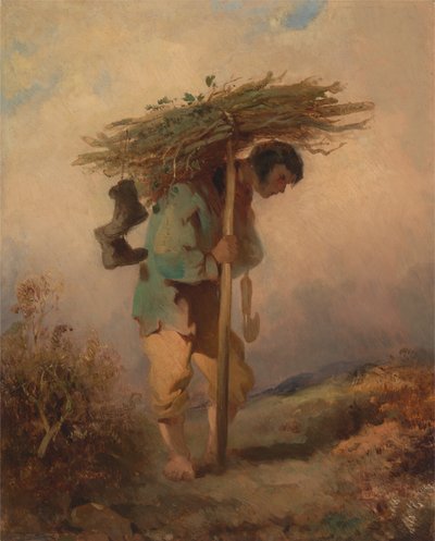 En mand, der bærer kviste af George Chinnery