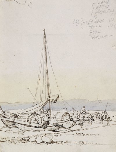 Tanka Boats on the Shore, af George Chinnery