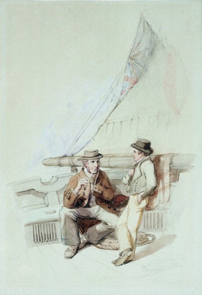 Bramble og Jack føres til en fransk havn af George Clarkson Stanfield
