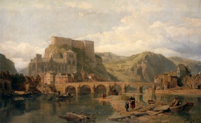 Huy ved Meuse, Belgien (olie på lærred) af George Clarkson Stanfield