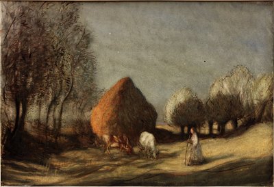 Hayfield, Widdington (kropsfarve) af George Clausen