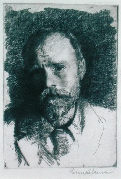 Selvportræt, ca. 1895 (radering) af George Clausen