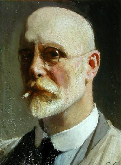 Selvportræt med cigaret af George Clausen