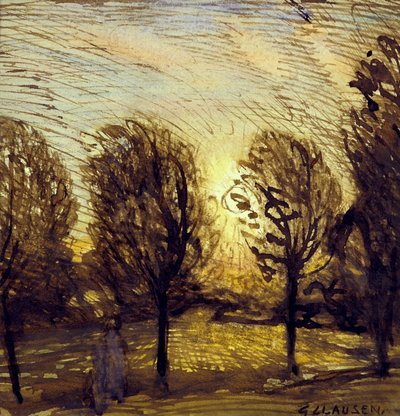 Uden titel [Studie af træer] (akvarel) af George Clausen
