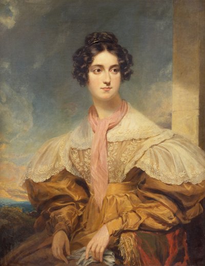Portræt af Lady Georgiana Clinton (olie på lærred) af George Clint