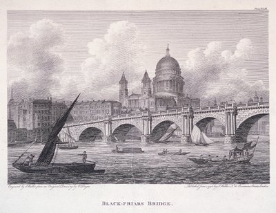Blackfriars Bridge, London, 1827 af George Cooke