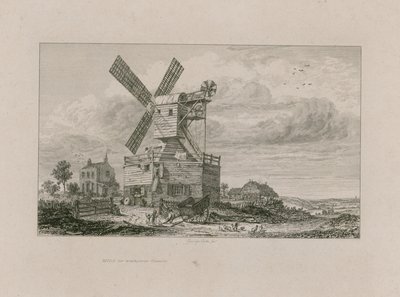 Mølle på Wimbledon Common af George Cooke
