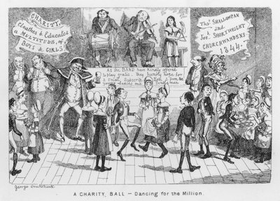 Et velgørenhedsbal, dans for millioner (gravering) af George Cruikshank