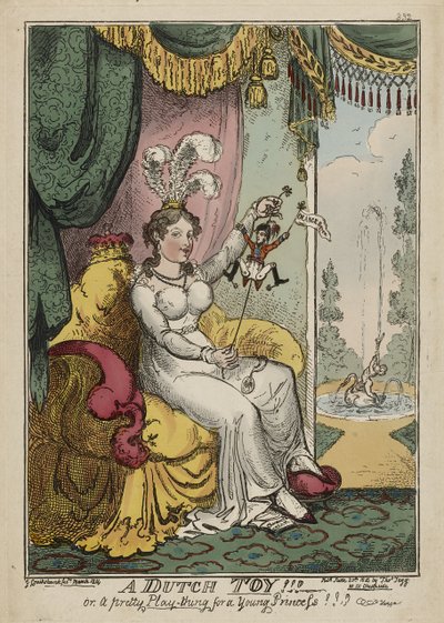 Et hollandsk legetøj!!! eller, en smuk legeting til en ung prinsesse!!! Huzza, marts 1814, udgivet 20. juni af George Cruikshank