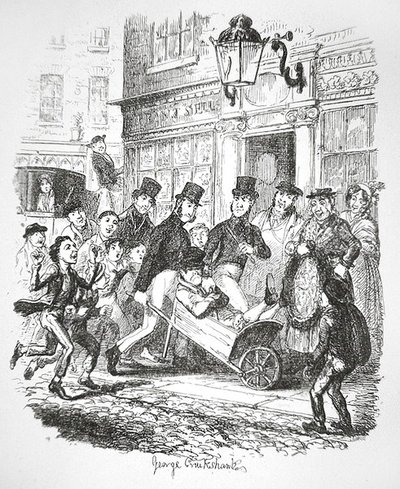 En lommetyv i forvaring, ca. 1835 (gravering) af George Cruikshank