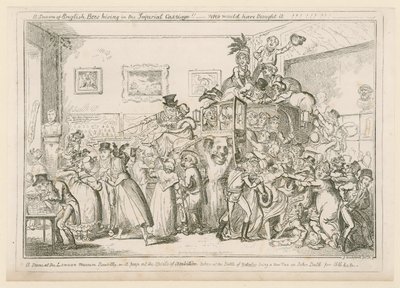 En scene på London Museum Piccadilly af George Cruikshank