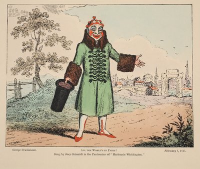 Alle verdener i Paris!, udg. 1815 (håndkoloreret gravering) af George Cruikshank