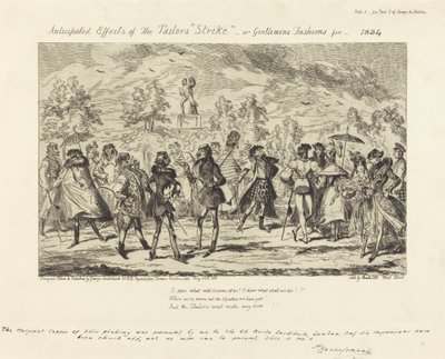 Forventede effekter af skræddernes "strejke" af George Cruikshank