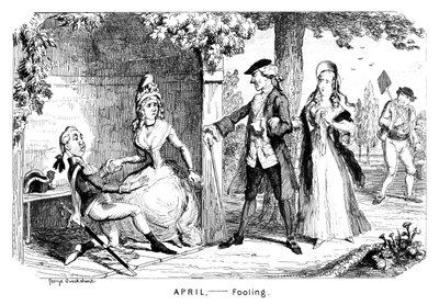 april - Fooling, c1839. af George Cruikshank