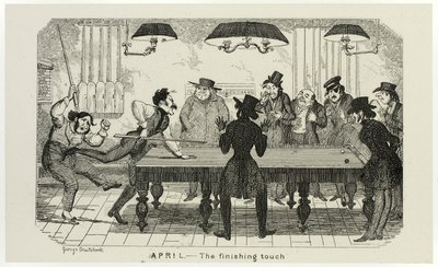 April - Den sidste finish fra George Cruikshanks stålstik til The Comic Almanacks: 1835-1853 af George Cruikshank