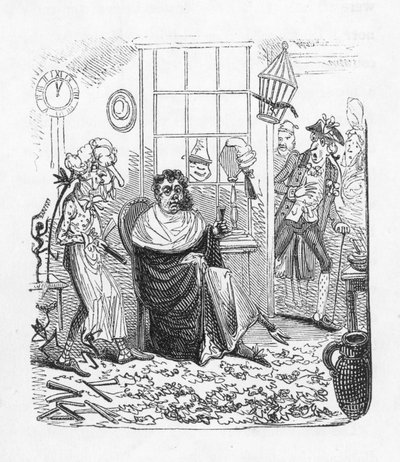 Hos barbererne (gravering) af George Cruikshank