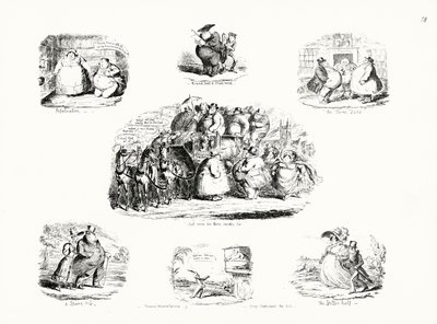 Tegnefilm af George Cruikshank om temaet fedme (gravering) af George Cruikshank
