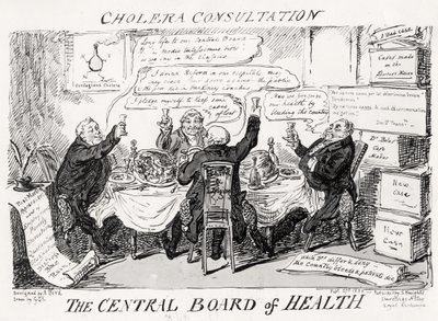 Kolerakonsultation ved Sundhedsstyrelsen, offentliggjort den 27. februar 1832 af George Cruikshank