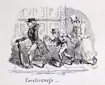 Begærlighed ud fra frenologiske illustrationer, 1826 af George Cruikshank
