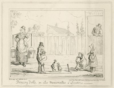 Dansende dukker eller Les Marionettes a Londres af George Cruikshank