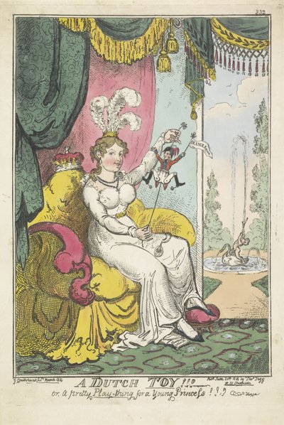 Prinsen af ​​Orange som legetøj for prinsesse Charlotte, 1814 Et hollandsk legetøj!!! - eller en smuk legeting til en ung prinsesse !!! (titel på objekt) af George Cruikshank