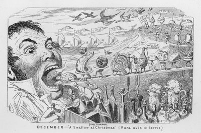 December, En svale i julen (gravering) af George Cruikshank