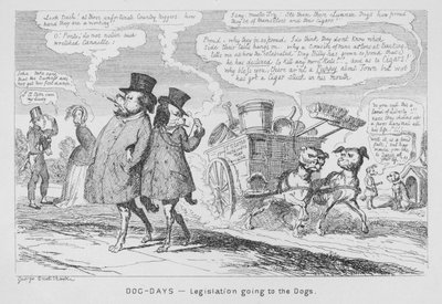 Dog-Days, Lovgivning, der går til hundene (gravering) af George Cruikshank