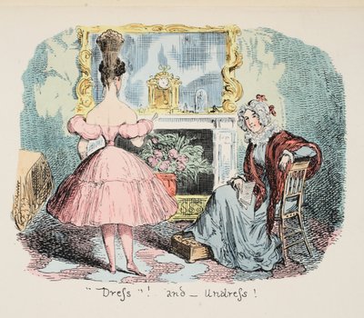 Påklædning og afklædning, pub. 1832 (Håndfarvet gravering) af George Cruikshank