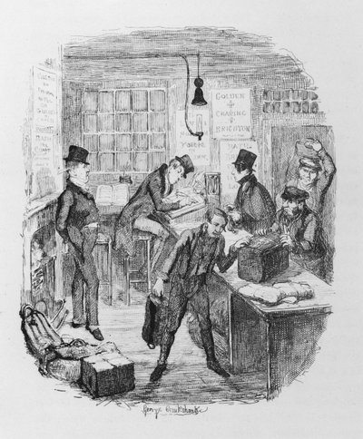 Tidlige trænere, ca. 1836 (gravering) af George Cruikshank