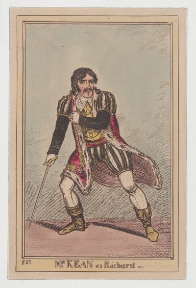 Edmund Kean som Richard III, ca. 1814., ca. 1814. af George Cruikshank