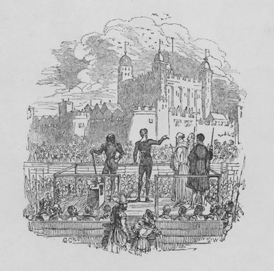 Henrettelse ved Tower of London (gravering) af George Cruikshank