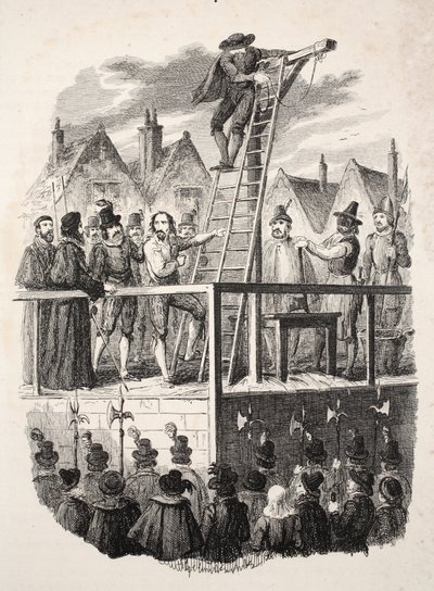 Henrettelse af Guy Fawkes, pub. 1841. af George Cruikshank