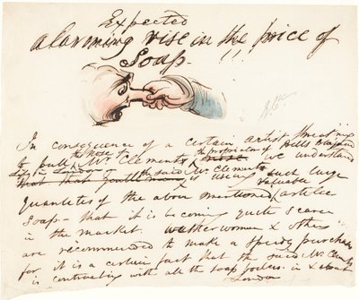 "Forventet - alarmerende stigning i prisen på sæbe!" af George Cruikshank