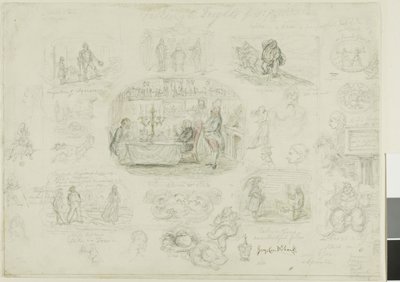 Modes og Frights af 1829 (recto); Angels Ever Bright and Fair (verso) af George Cruikshank