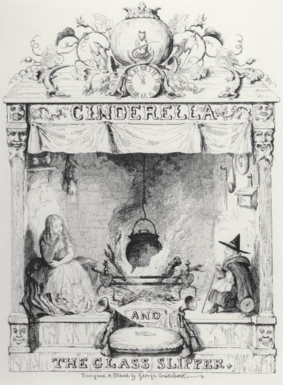 Frontispice af Askepot og glastøflen af Charles Perrault af George Cruikshank