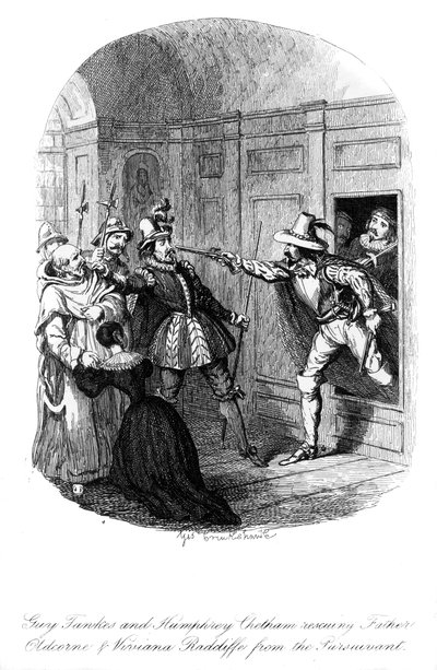 Guy Fawkes og Humphrey Chetham, 1605, 1841. af George Cruikshank