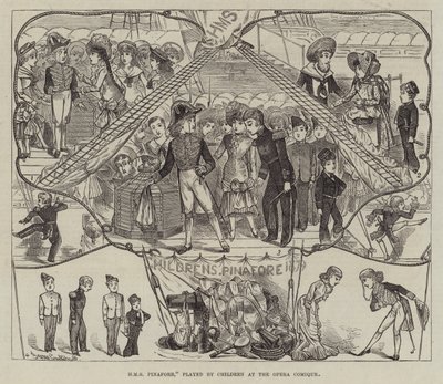 HMS Pinafore, spillet af børn på Opera Comique af George Cruikshank