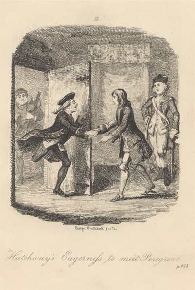 Hatchways iver efter at møde Peregrine af George Cruikshank