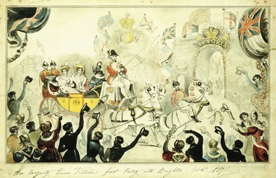 Her Majesty Queen Victoria "s First Entry into Brighton Oct. 4th 1837, 1837dani af George Cruikshank