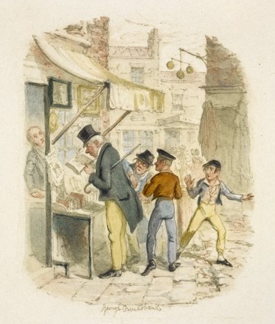 Illustration til "Oliver Twist" af George Cruikshank