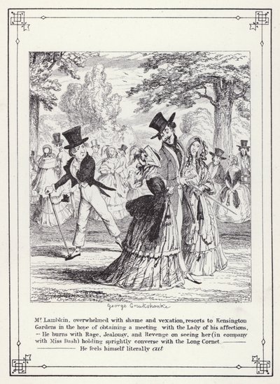Illustration til The Bachelors Own Book, or The Progress of Mr Lambkin (Gent) (gravering) af George Cruikshank
